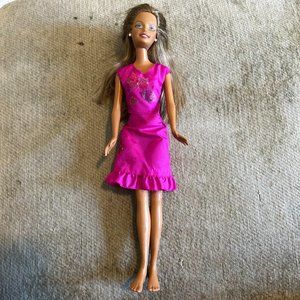 Vintage Barbie Fashion Doll 1998/1999 Mattel Pink Gown/Dress Blue Eyes